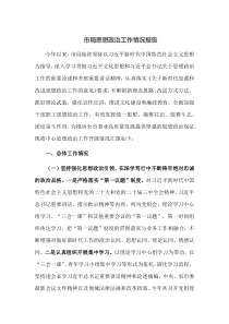市局思想政治工作情况报告