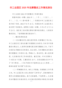 市工业园区2025年巡察整改工作情况报告