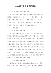 市电商产业发展调研报告