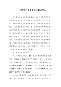 市粮食产业发展现状调研报告
