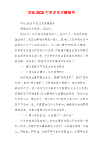 市长2025年度述责述廉报告