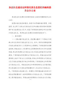 执法队伍建设运转情况报告县委机构编制委员会办公室