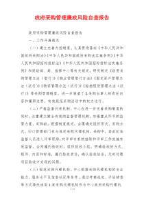 政府采购管理廉政风险自查报告