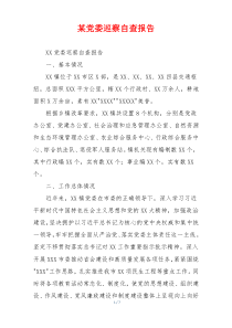 某党委巡察自查报告
