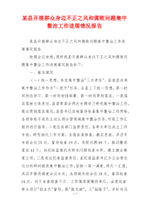 某县开展群众身边不正之风和腐败问题集中整治工作进展情况报告
