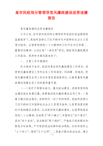 某市民政局分管领导党风廉政建设述责述廉报告
