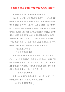 某某市市监局2025年度行政执法分析报告
