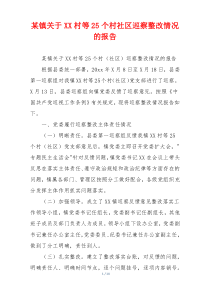 某镇关于XX村等25个村社区巡察整改情况的报告
