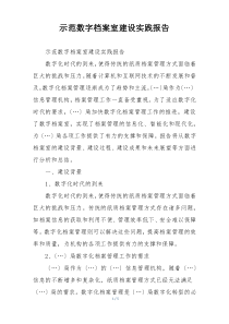 示范数字档案室建设实践报告