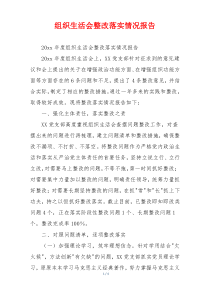 组织生活会整改落实情况报告