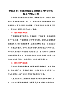 文旅局关于巩固脱贫攻坚成果同乡村振兴有效衔接工作情况汇报