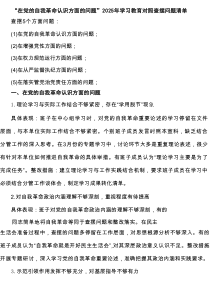 详细通用版支部“在权力规范运行方面的问题”2025 对照查摆问题清单 例文