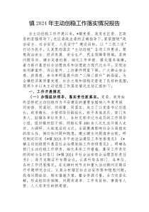 镇2024年主动创稳工作落实情况报告