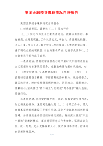 集团正职领导履职情况自评报告