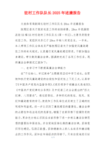 驻村工作队队长2025年述廉报告