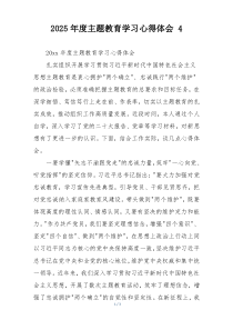 2025年度主题教育学习心得体会 4