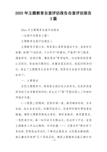 2025年主题教育自查评估报告自查评估报告3篇