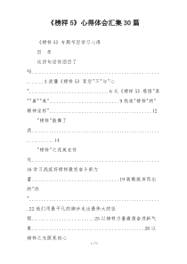 《榜样5》心得体会汇集30篇