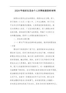 2024年组织生活会个人对照检查剖析材料