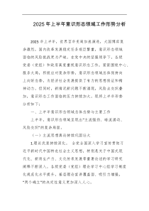 2025年上半年意识形态领域工作形势分析