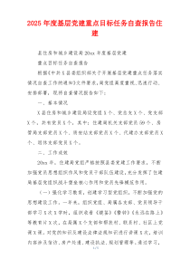 2025年度基层党建重点目标任务自查报告住建