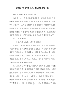 2025年党建工作推进情况汇报