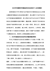 2025年专题教育专题组织生活会党员个人发言提纲（11篇）