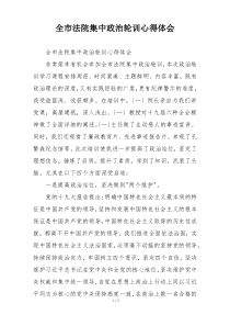 全市法院集中政治轮训心得体会