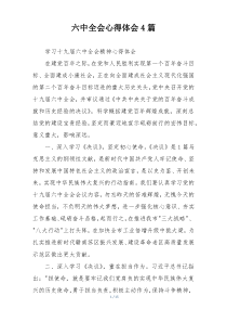 六中全会心得体会4篇