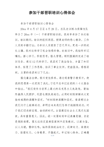 参加干部晋职培训心得体会