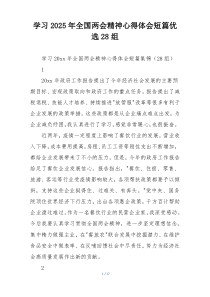 学习2025年全国两会精神心得体会短篇优选28组