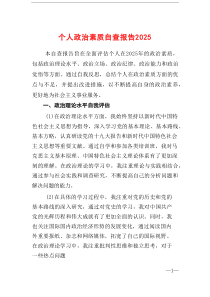 个人政治素质自查报告2025