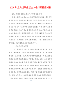 2025年党员组织生活会六个对照检查材料