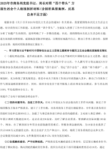 2025年市商务局党组书记、局长对照“四个带头”方面生活会个人检视剖析材料（含剖析典型案例，反思自身