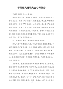 干部作风建设大会心得体会