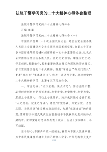法院干警学习党的二十大精神心得体会整理