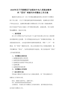 2025年关于开展锲而不舍落实中央八项规定精神纠“四风”树新风专项整治工作方案