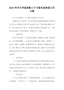 2025年关于评选表彰三个方面先进典型工作方案
