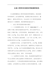 全县工程项目招投标领域调研报告