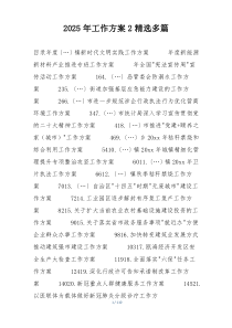2025年工作方案2精选多篇