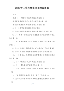 2025年工作方案整理2精选多篇