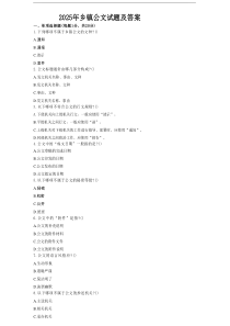 2025年乡镇公文试题及答案