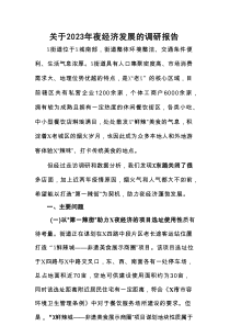 关于2023年夜经济发展的调研报告