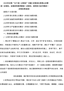 2025年对照“五个进一步到位”问题查摆清单（深化思想认识要进一步到位、加强党性修养要进一步到位等五