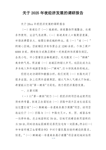 关于2025年夜经济发展的调研报告