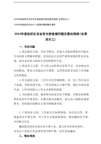 2025年度组织生活会党支部查摆问题及整改措施（含委员分工）+组织生活会个人查摆问题和整改清单