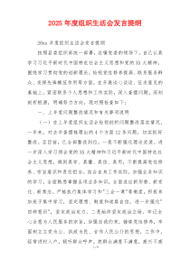 2025年度组织生活会发言提纲