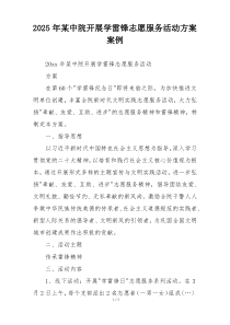 2025年某中院开展学雷锋志愿服务活动方案案例