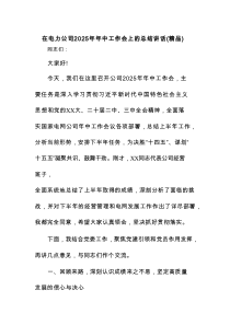 在电力公司2025年年中工作会上的总结讲话（精品）