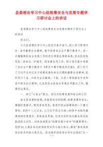 县委理论学习中心组统筹安全与发展专题学习研讨会上的讲话